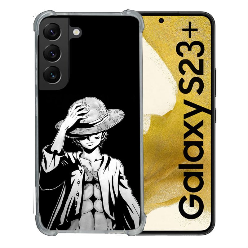Coque Renforcée Pour Samsung Galaxy S23 Plus Manga One Piece Luffy Noir