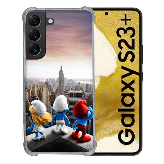 Coque Renforcée Pour Samsung Galaxy S23 Plus Schtroumpfs New York