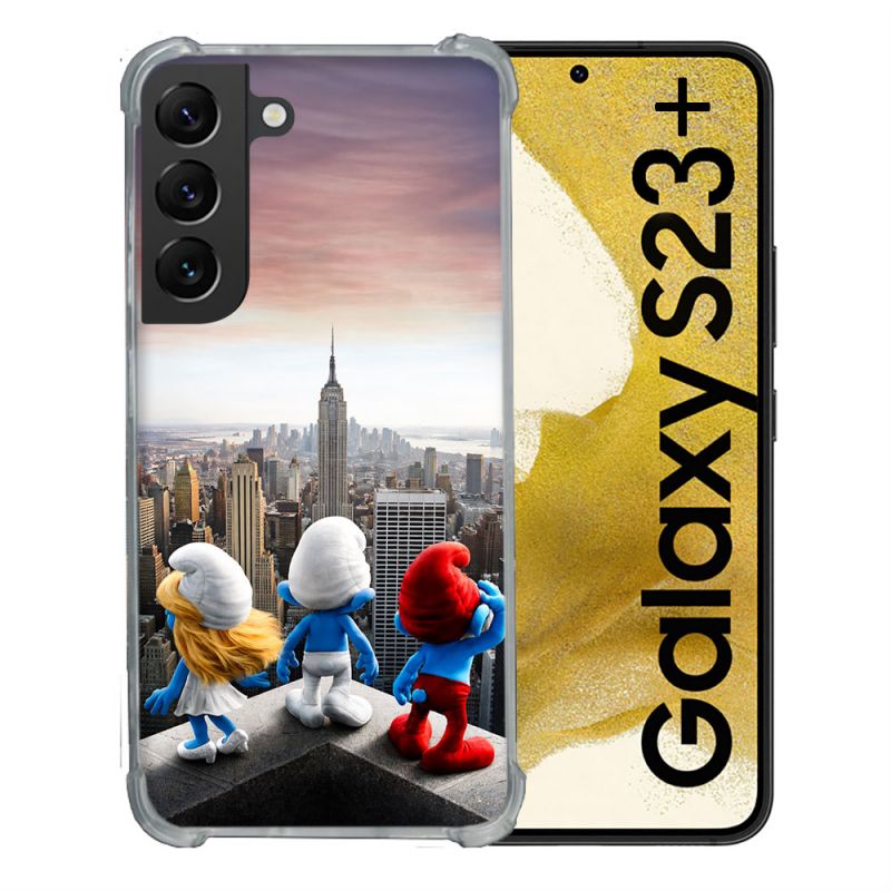Coque Renforcée Pour Samsung Galaxy S23 Plus Schtroumpfs New York