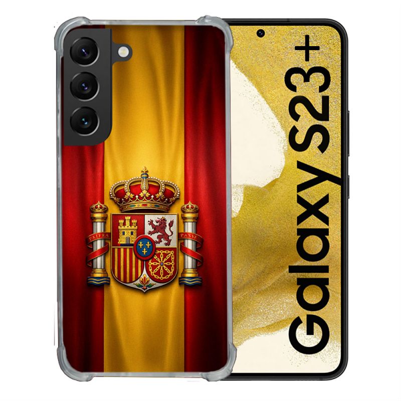 Coque Renforcée Pour Samsung Galaxy S23 Plus Voyage Drapeau Espagne