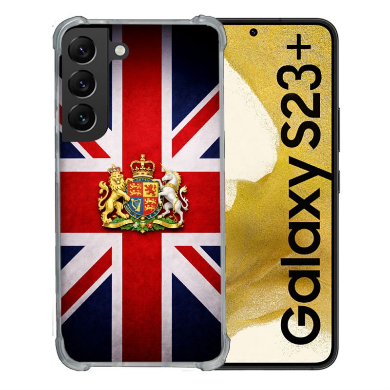 Coque Renforcée Pour Samsung Galaxy S23 Plus Voyage Drapeau Grande Bretagne UK