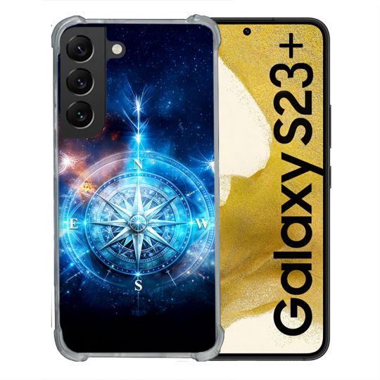 Coque Renforcée Pour Samsung Galaxy S23 Plus Voyage Rose des Vents Stellaire