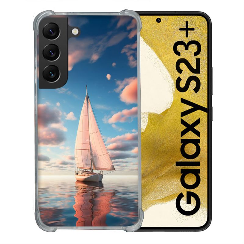 Coque Renforcée Pour Samsung Galaxy S23 Plus Voyage Voilier Reflet