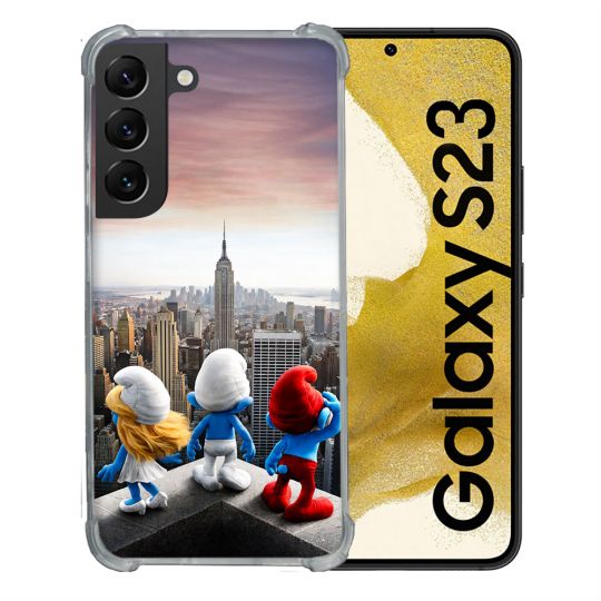 Coque Renforcée Pour Samsung Galaxy S23 Schtroumpfs New York