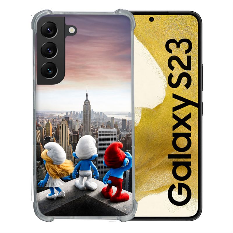 Coque Renforcée Pour Samsung Galaxy S23 Schtroumpfs New York
