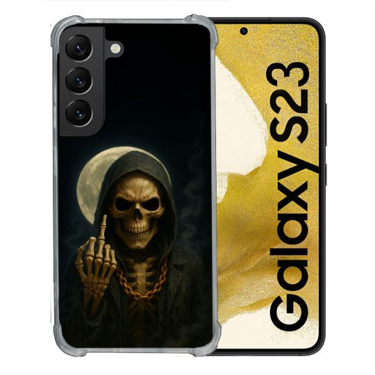 Coque Renforcée Pour Samsung Galaxy S23 Tete de Mort Doigt 2026