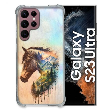 Coque Renforcée Pour Samsung Galaxy S23 Ultra Animal Cheval Montagne