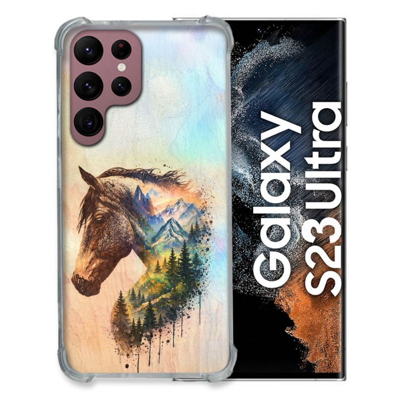 Coque Renforcée Pour Samsung Galaxy S23 Ultra Animal Cheval Montagne