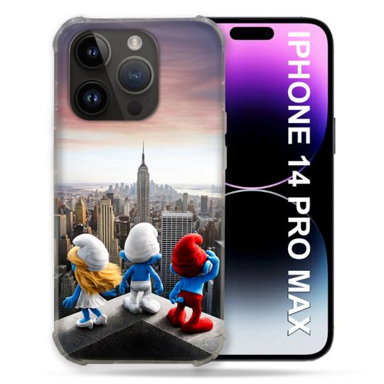 Coque Renforcée Pour Iphone 14 Pro Plus Schtroumpfs New York