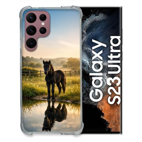 Coque Renforcée Pour Samsung Galaxy S23 Ultra Animal Cheval Reflet