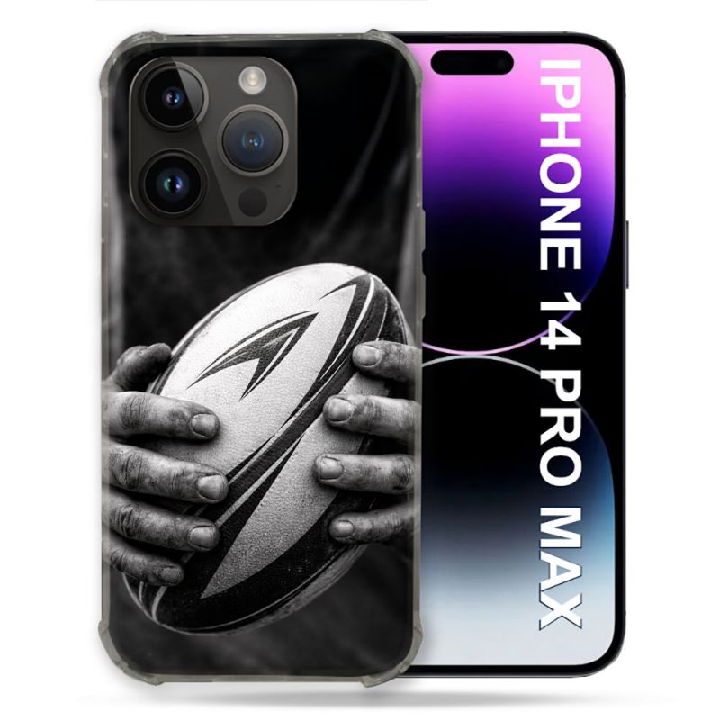 Coque Renforcée Pour Iphone 14 Pro Plus Sport Rugby Ballon Moderne