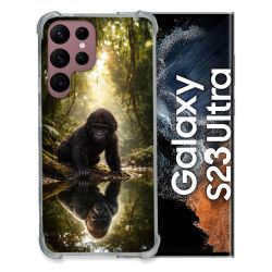 Coque Renforcée Pour Samsung Galaxy S23 Ultra Animal Gorille Reflet