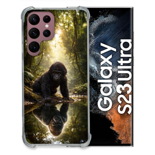 Coque Renforcée Pour Samsung Galaxy S23 Ultra Animal Gorille Reflet