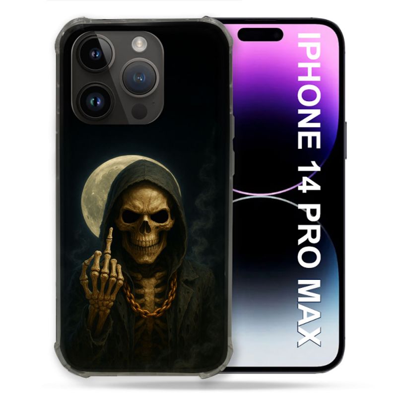Coque Renforcée Pour Iphone 14 Pro Plus Tete de Mort Doigt 2026