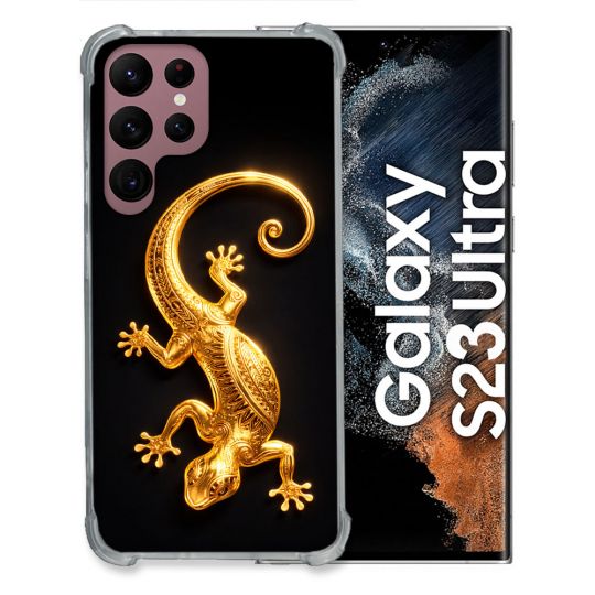 Coque Renforcée Pour Samsung Galaxy S23 Ultra Animal Lezard Noir 2026