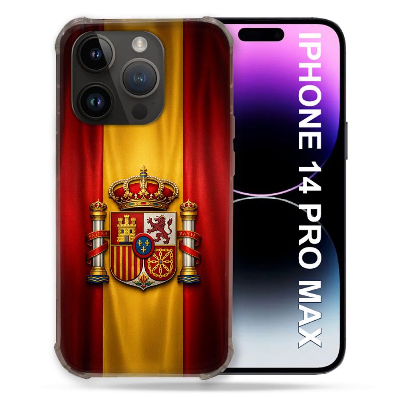 Coque Renforcée Pour Iphone 14 Pro Plus Voyage Drapeau Espagne