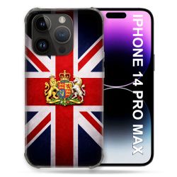 Coque Renforcée Pour Iphone 14 Pro Plus Voyage Drapeau Grande Bretagne UK