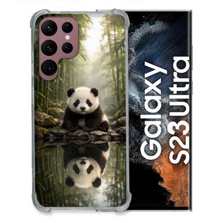 Coque Renforcée Pour Samsung Galaxy S23 Ultra Animal Panda Reflet