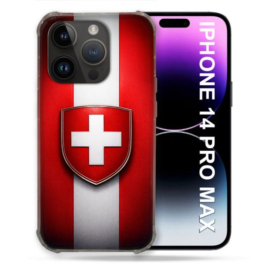 Coque Renforcée Pour Iphone 14 Pro Plus Voyage Drapeau Suisse