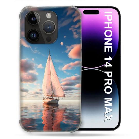 Coque Renforcée Pour Iphone 14 Pro Plus Voyage Voilier Reflet