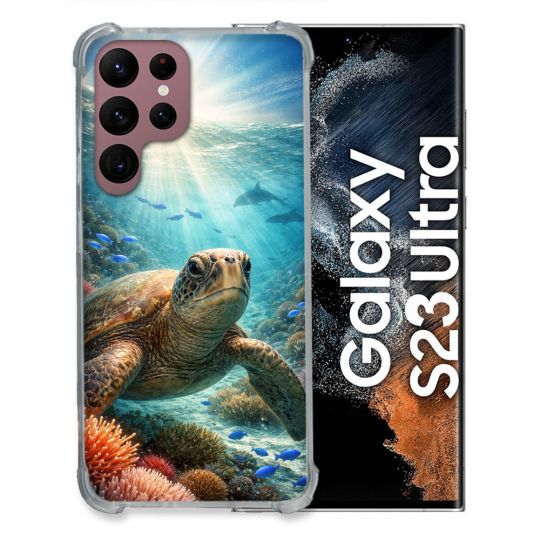 Coque Renforcée Pour Samsung Galaxy S23 Ultra Animal Tortue Marine