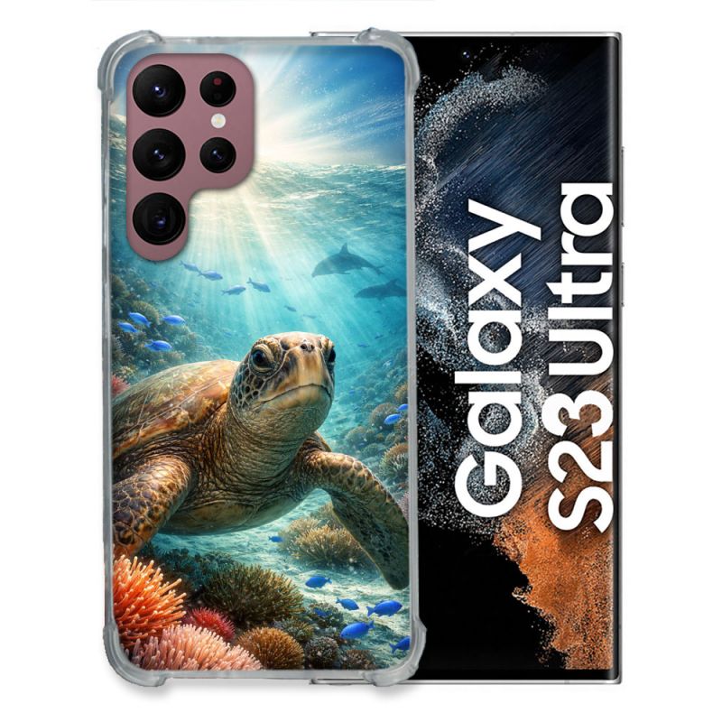 Coque Renforcée Pour Samsung Galaxy S23 Ultra Animal Tortue Marine