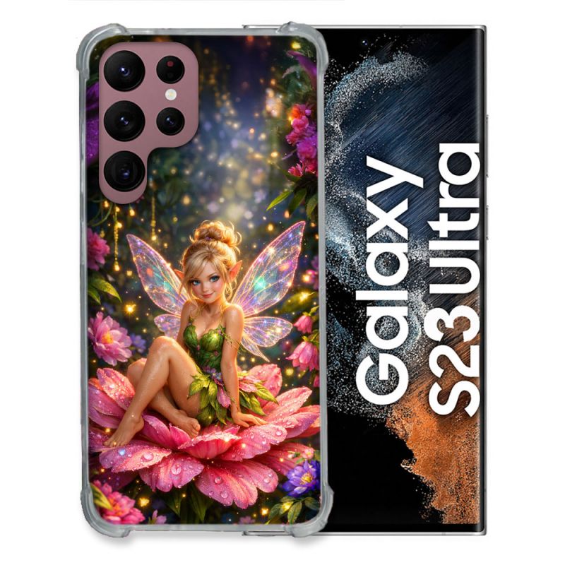 Coque Renforcée Pour Samsung Galaxy S23 Ultra Fantastique Fee Fleur
