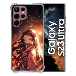Coque Renforcée Pour Samsung Galaxy S23 Ultra Manga Demon Slayer Nezuko Rose