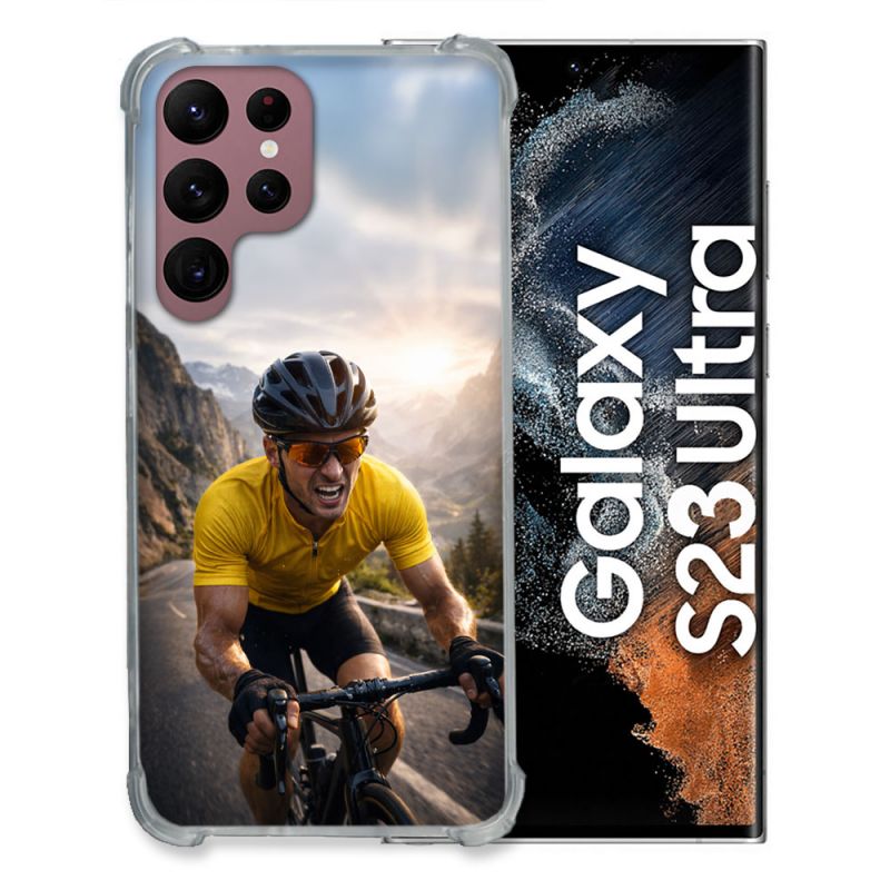 Coque Renforcée Pour Samsung Galaxy S23 Ultra Sport Cyclisme Maillot Jaune