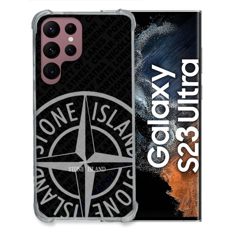 Coque Renforcée Pour Samsung Galaxy S23 Ultra Stone Island Gris