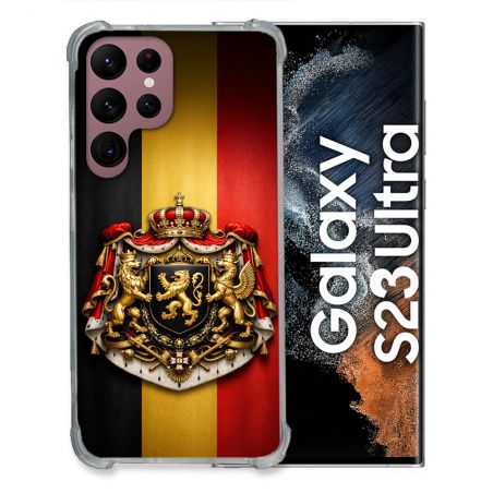 Coque Renforcée Pour Samsung Galaxy S23 Ultra Voyage Drapeau Belgique