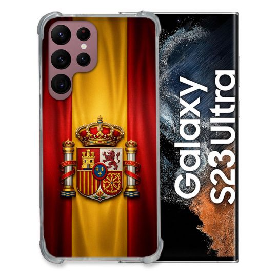 Coque Renforcée Pour Samsung Galaxy S23 Ultra Voyage Drapeau Espagne