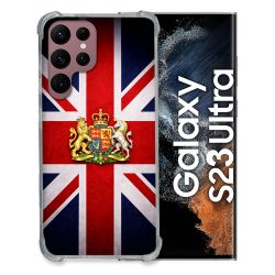 Coque Renforcée Pour Samsung Galaxy S23 Ultra Voyage Drapeau Grande Bretagne UK