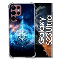 Coque Renforcée Pour Samsung Galaxy S23 Ultra Voyage Rose des Vents Stellaire