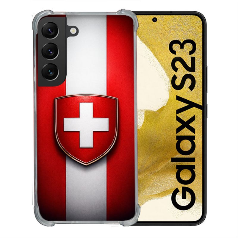 Coque Renforcée Pour Samsung Galaxy S23 Voyage Drapeau Suisse