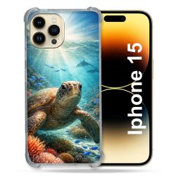 Coque Renforcée Pour Iphone 15 Animal Tortue Marine