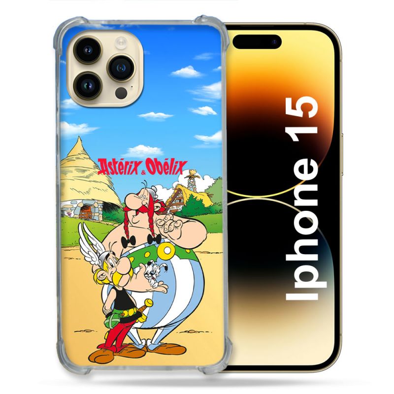 Coque Renforcée Pour Iphone 15 Astérix Obélix Color