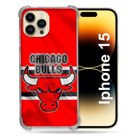 Coque Renforcée Pour Iphone 15 Basket Chicago Bulls