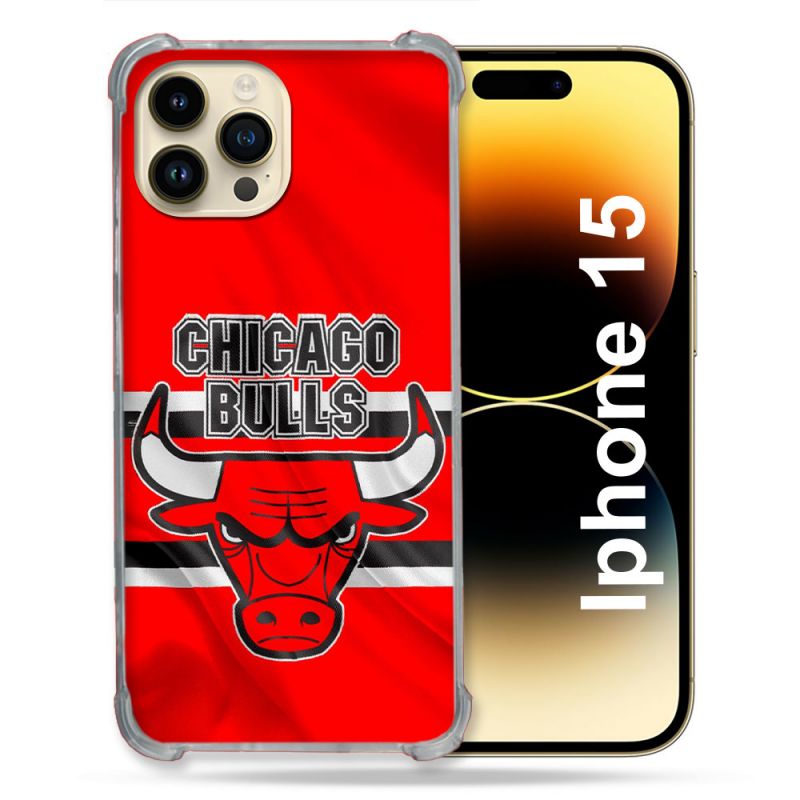 Coque Renforcée Pour Iphone 15 Basket Chicago Bulls