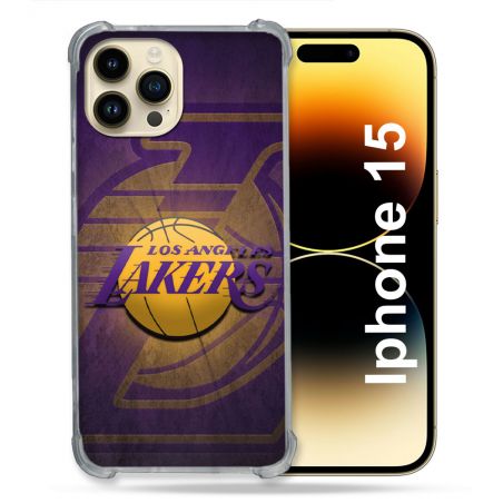 Coque Renforcée Pour Iphone 15 Basket Los Angeles Lakers
