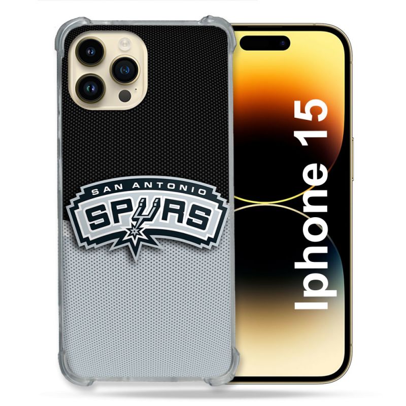 Coque Renforcée Pour Iphone 15 Basket San Antonio Spurs