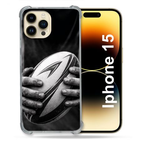 Coque Renforcée Pour Iphone 15 Sport Rugby Ballon Moderne