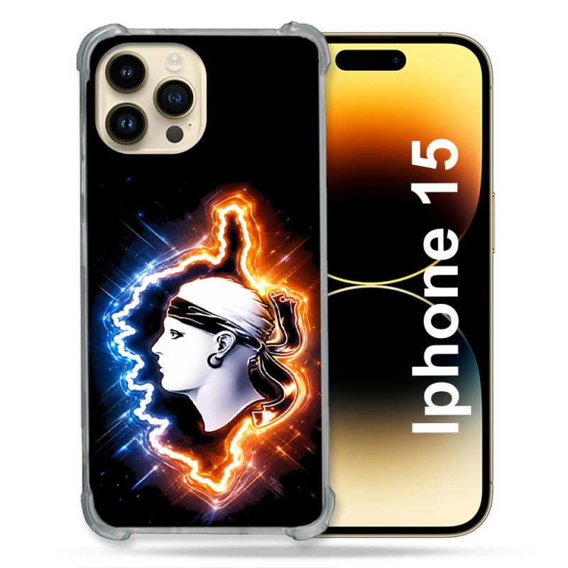 Coque Renforcée Pour Iphone 15 Voyage Corse Brillante