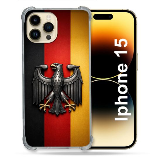 Coque Renforcée Pour Iphone 15 Voyage Drapeau Allemagne