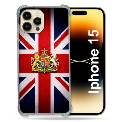 Coque Renforcée Pour Iphone 15 Voyage Drapeau Grande Bretagne UK