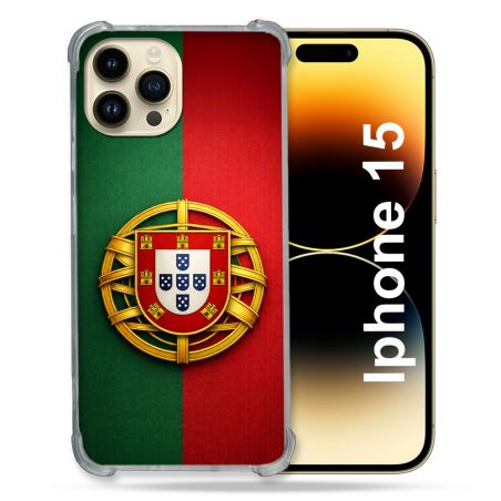 Coque Renforcée Pour Iphone 15 Voyage Drapeau Portugal