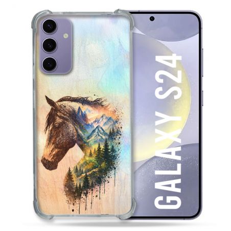Coque Renforcée Pour Samsung Galaxy S24 Animal Cheval Montagne