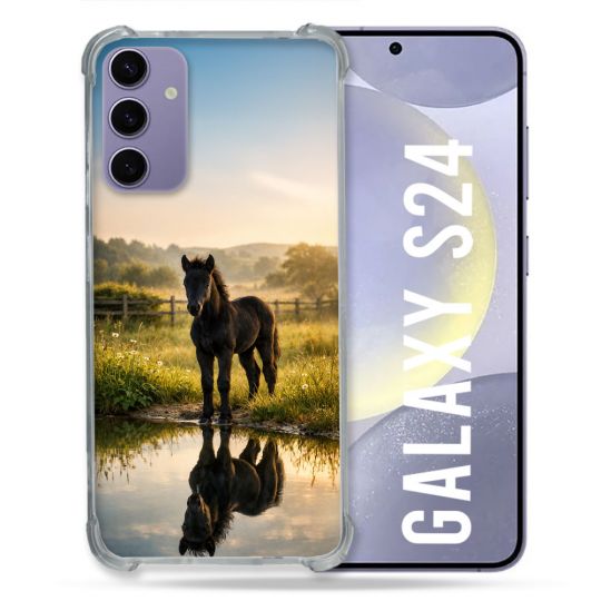 Coque Renforcée Pour Samsung Galaxy S24 Animal Cheval Reflet