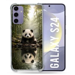Coque Renforcée Pour Samsung Galaxy S24 Animal Panda Reflet