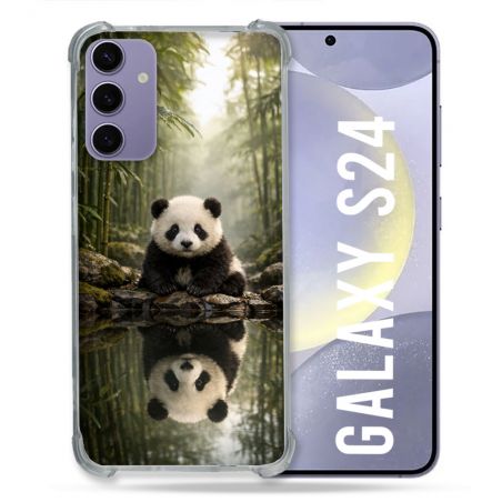 Coque Renforcée Pour Samsung Galaxy S24 Animal Panda Reflet